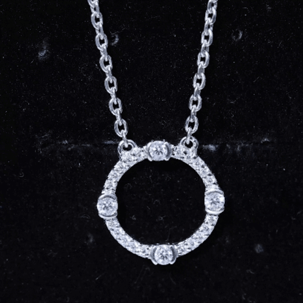 Sterling Silver Moissanite Eternity Necklace With Chain