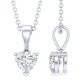 Certified 0.5 Carat Lab Grown Diamond Heart Necklace With Silver Chain