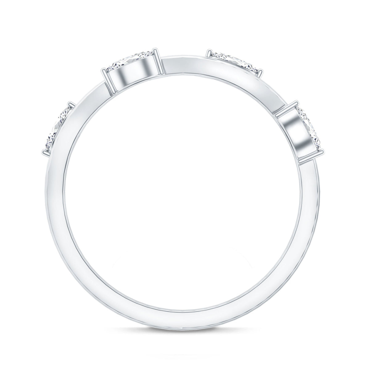 Marquise Cut Lab Grown Diamond Wedding Band