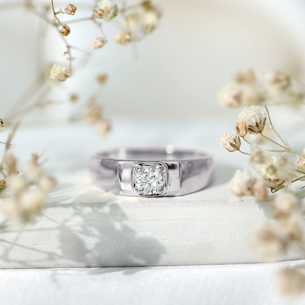 Brilliant Cut Lab Grown Diamond Engagement Ring for Men