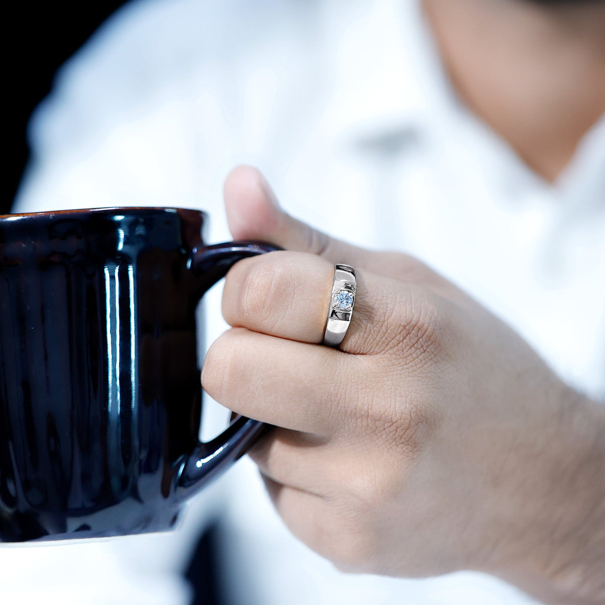 Brilliant Cut Lab Grown Diamond Engagement Ring for Men
