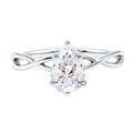 Lab Grown Diamond Pear Engagement Ring with Infinity Band