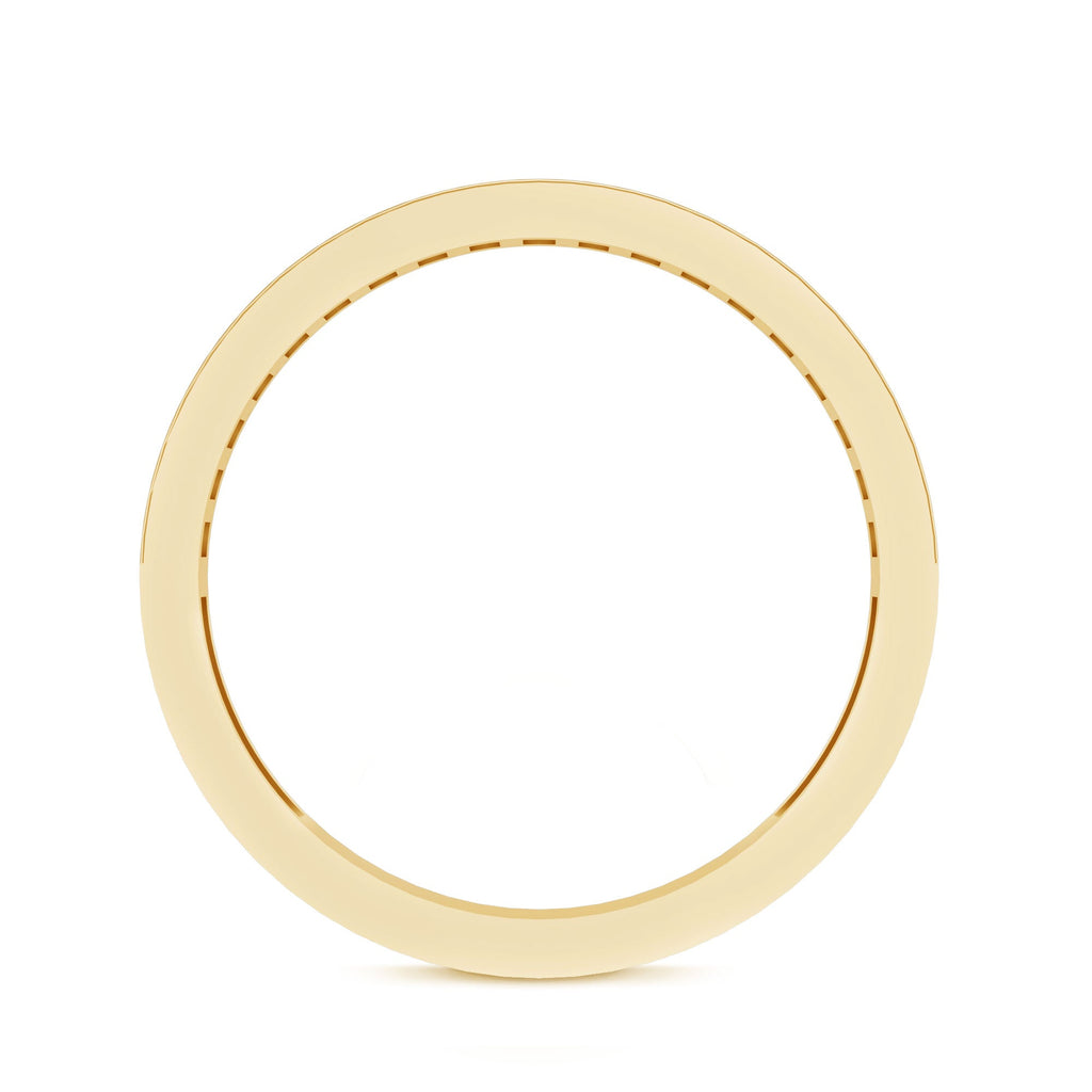 Natural Garnet Baguette Wedding Band in Yellow Gold Plated Silver
