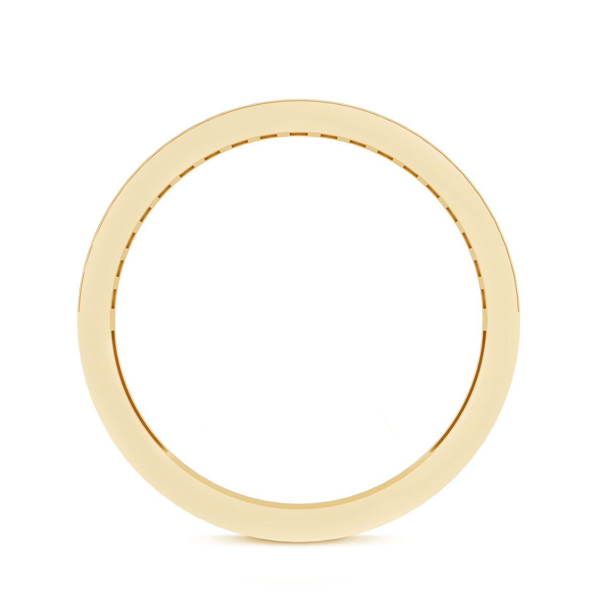 Natural Garnet Baguette Wedding Band in Yellow Gold Plated Silver
