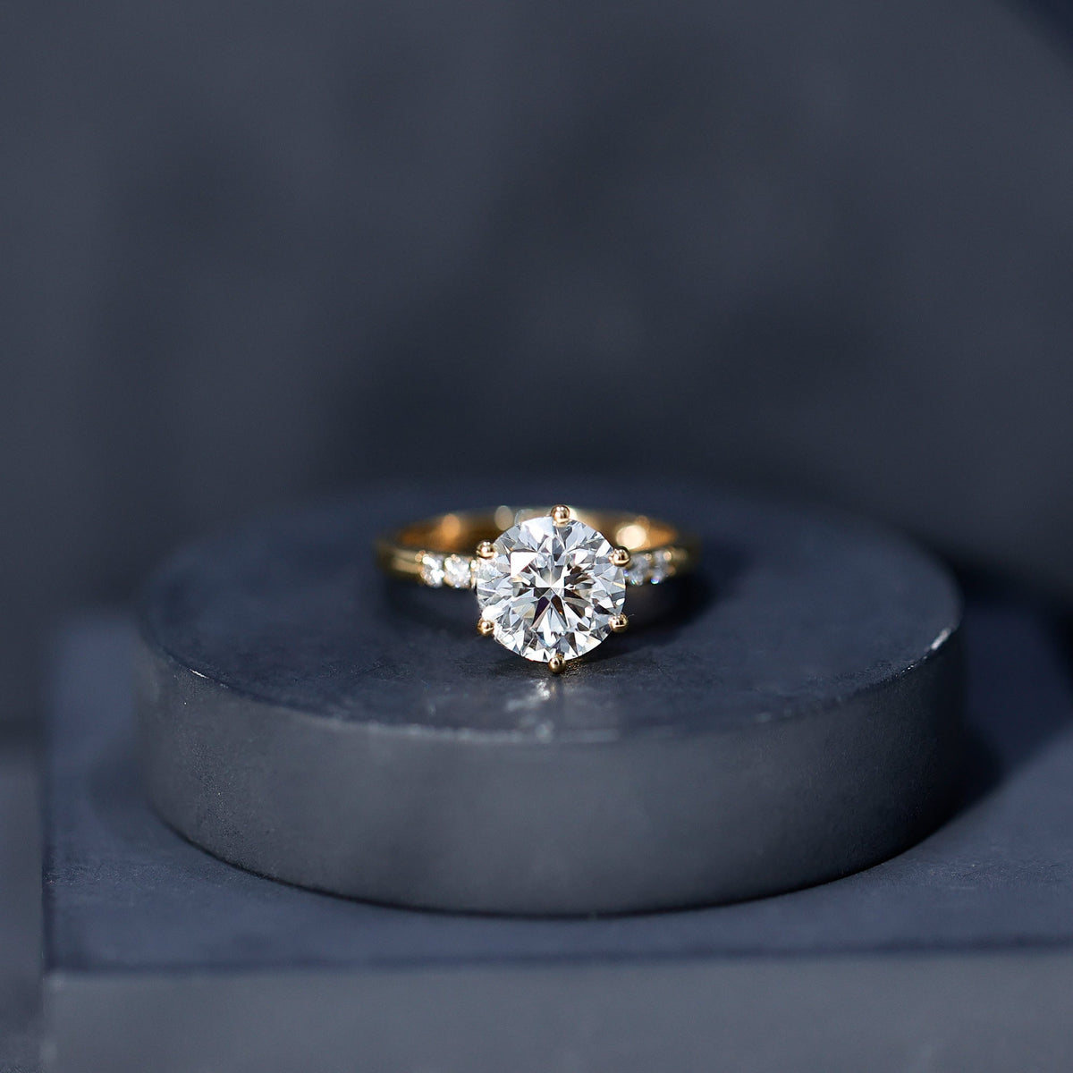 Round Cut 3 Carat Lab Grown Diamond Solitaire Engagement Ring