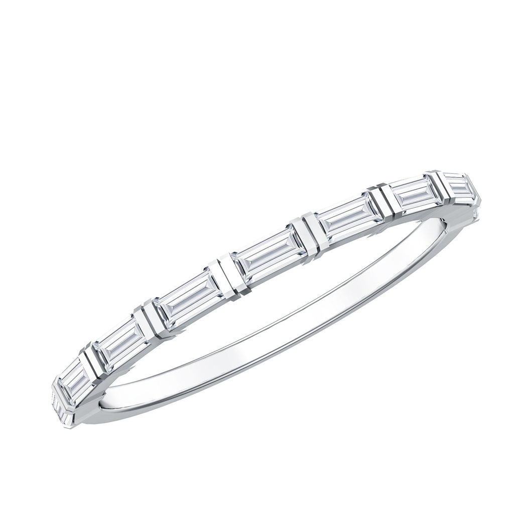 Bar Set Moissanite Eternity East West Ring