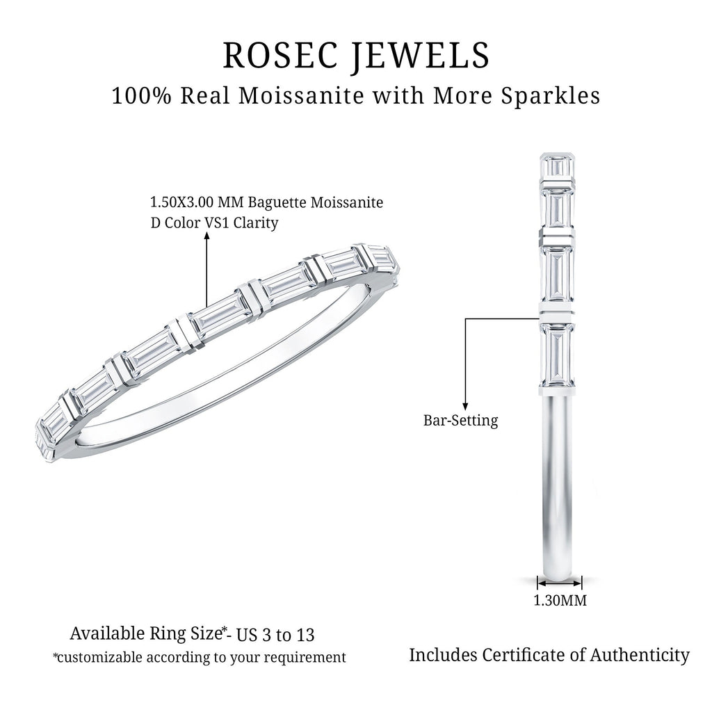 Bar Set Moissanite Eternity East West Ring
