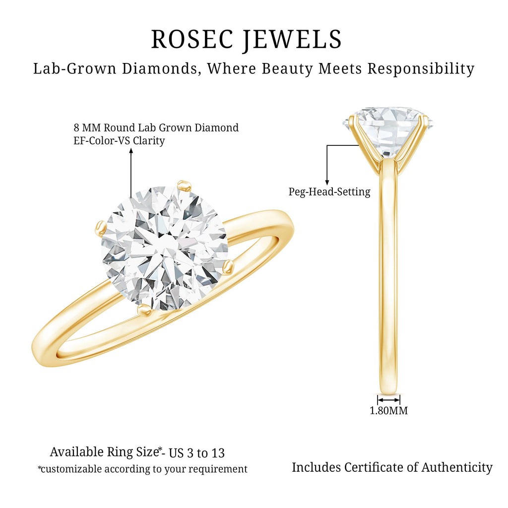 2 Carat Lab Grown Diamond Classic Engagement Ring in Silver