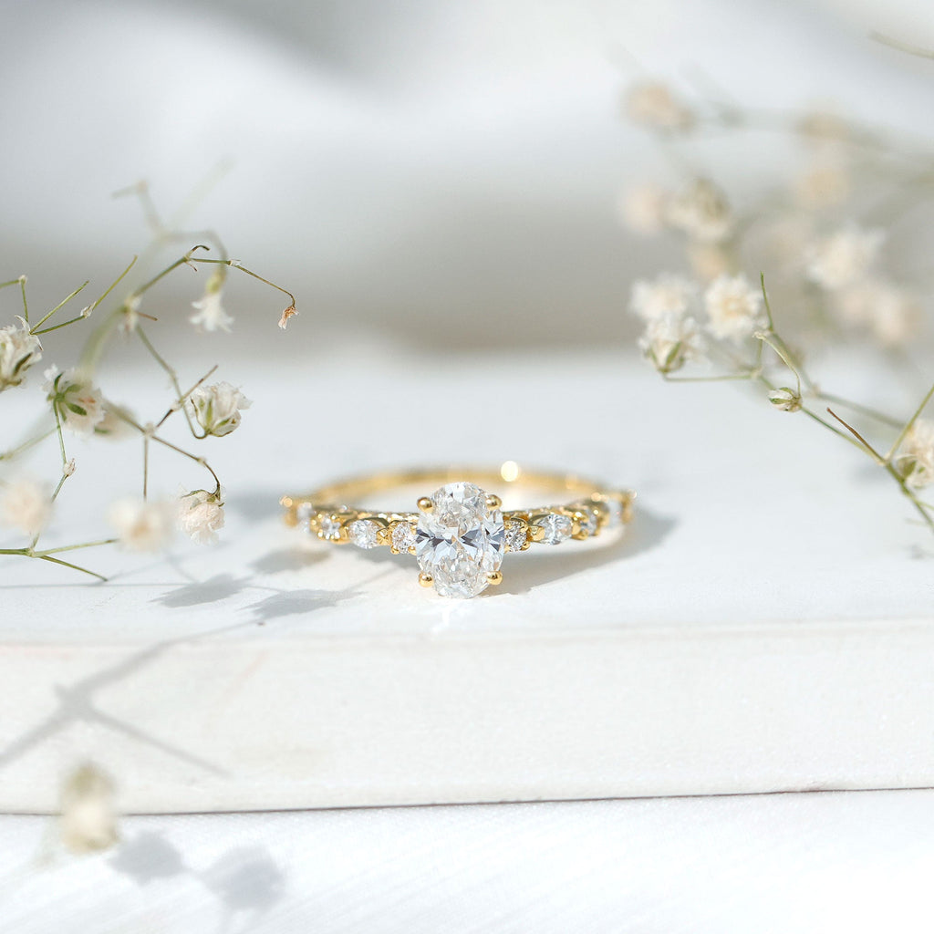 1.29 Carat Oval Cut Lab Diamond Solitaire Engagement Ring