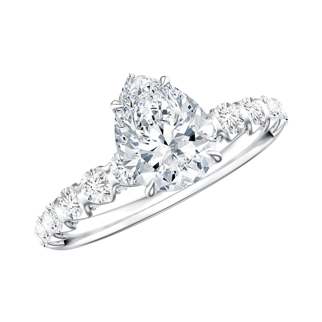 1.3 Carat Pear Cut Lab Grown Diamond Engagement Ring for Women