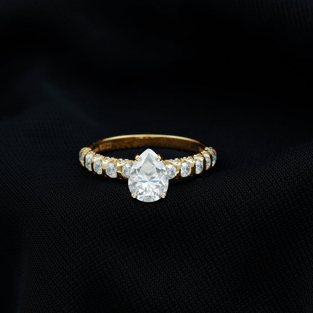 1.3 Carat Pear Cut Lab Grown Diamond Engagement Ring for Women