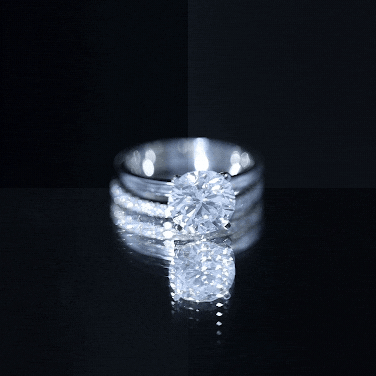 Certified 2 Carat Lab Grown Diamond Solitaire Wedding Ring Set