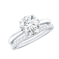 Certified 2 Carat Lab Grown Diamond Solitaire Wedding Ring Set