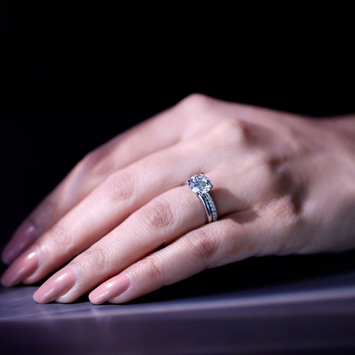 Certified 2 Carat Lab Grown Diamond Solitaire Wedding Ring Set