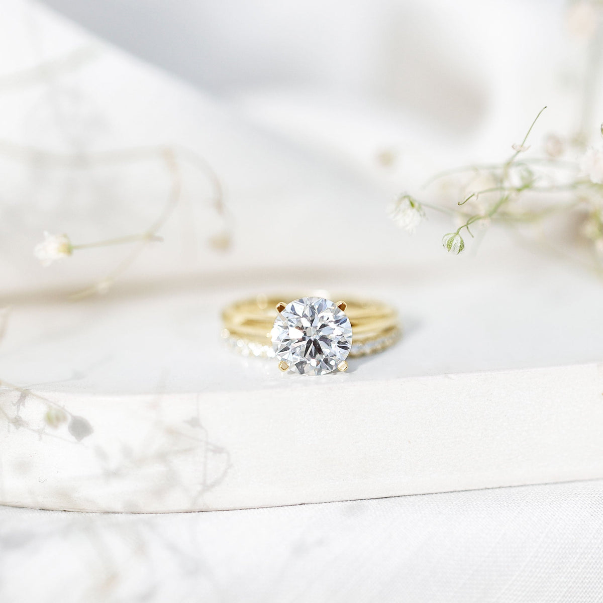 Certified 2 Carat Lab Grown Diamond Solitaire Wedding Ring Set