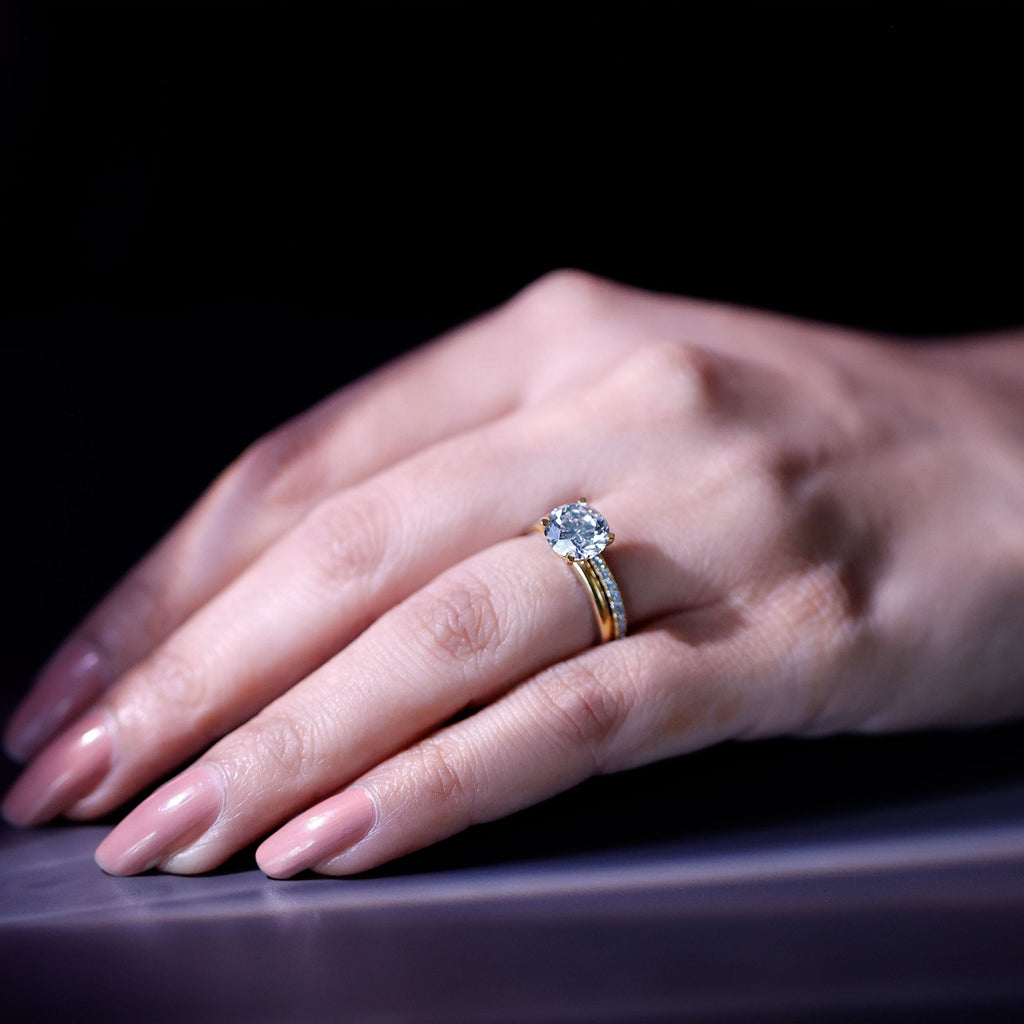 Certified 2 Carat Lab Grown Diamond Solitaire Wedding Ring Set