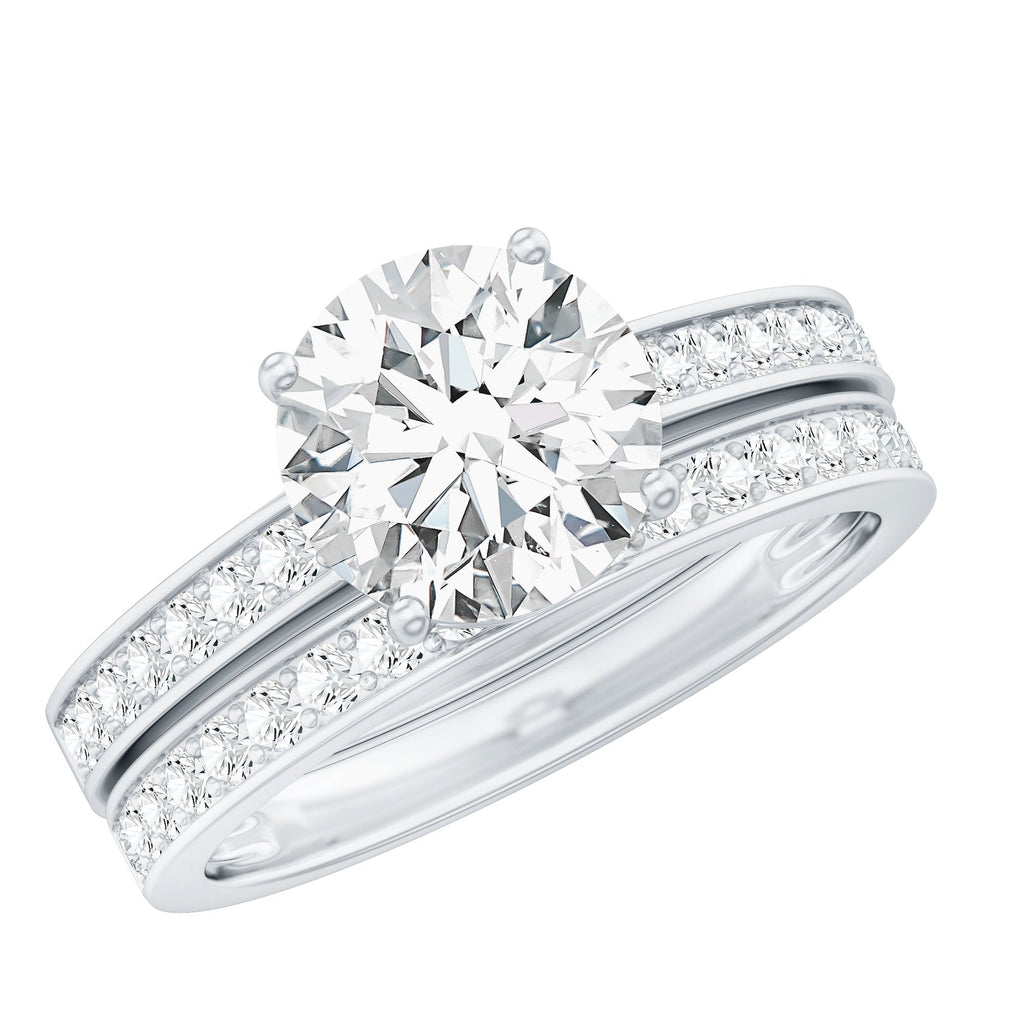 Certified 2 Carat Lab Grown Diamond Engagement Ring With Wedding Band