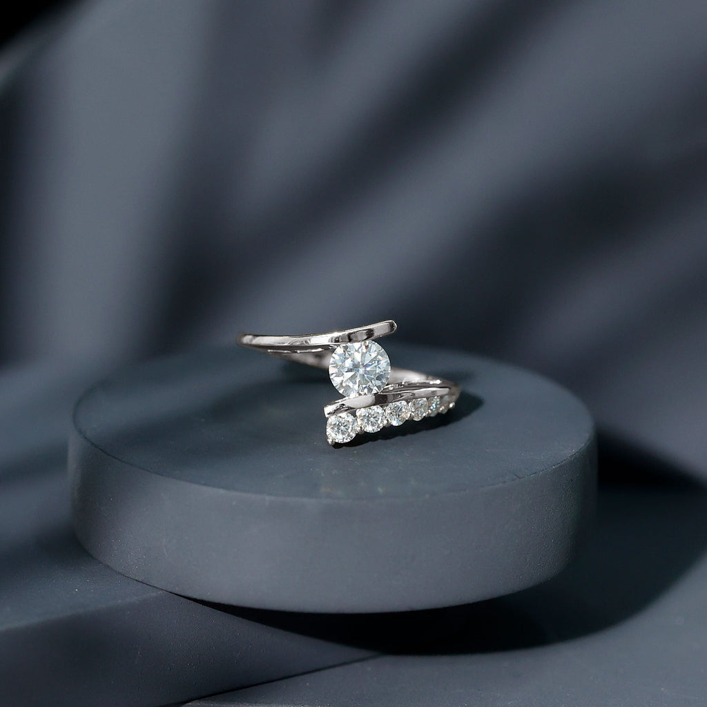 Certified Lab Grown Diamond Bypass Engagement Ring for Women