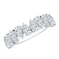 Pear Cut Lab Created Diamond Half Eternity Wedding Band