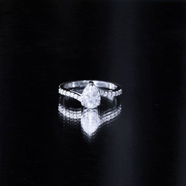 Certified 1.3 Carat Pear Cut Lab Created Diamond Teardrop Engagement Ring