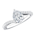 Certified 1.3 Carat Pear Cut Lab Created Diamond Teardrop Engagement Ring