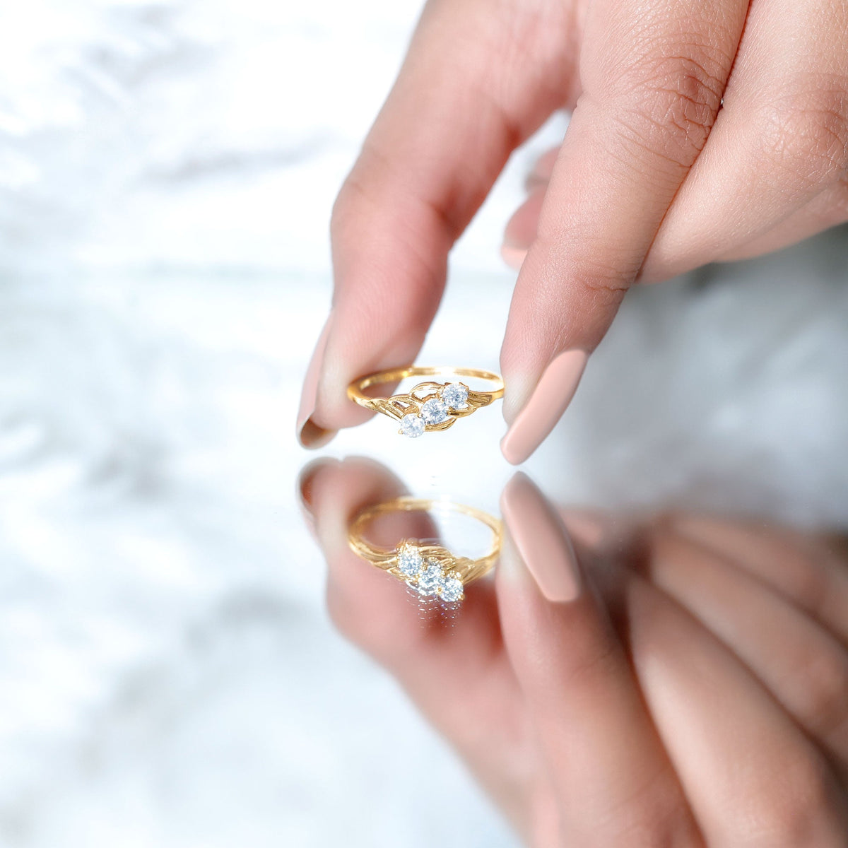 Certified Lab Grown Diamond Three Stone Proposal Ring