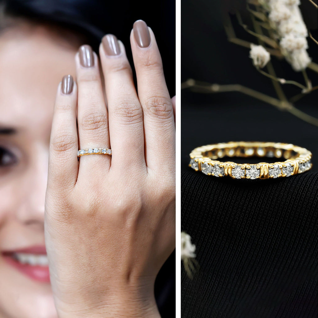 Lab Created Diamond Full Eternity Band Ring for Women