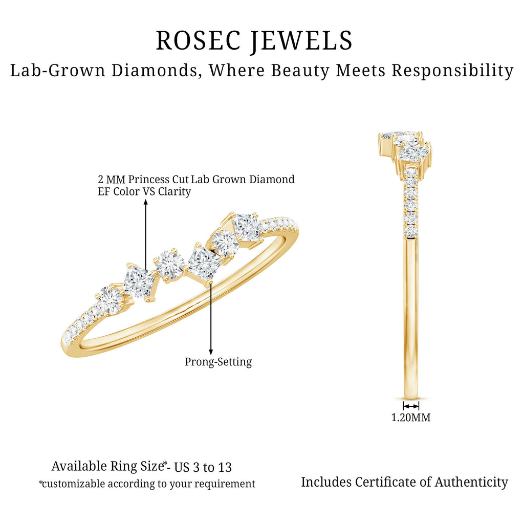 Minimalist Lab Grown Diamond Half Eternity Ring