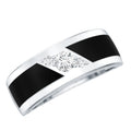 Certified Lab Grown Diamond Mens Wedding Band With Enamel