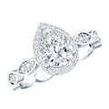 Lab Grown Diamond Teardrop Engagement Ring with Scalloped Shank