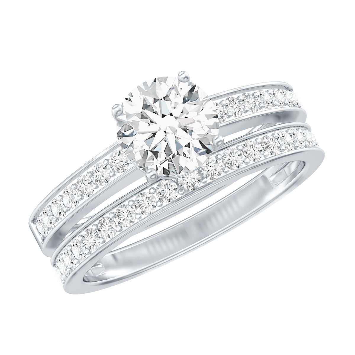 Lab Grown Diamond Wedding and Engagement Ring Set