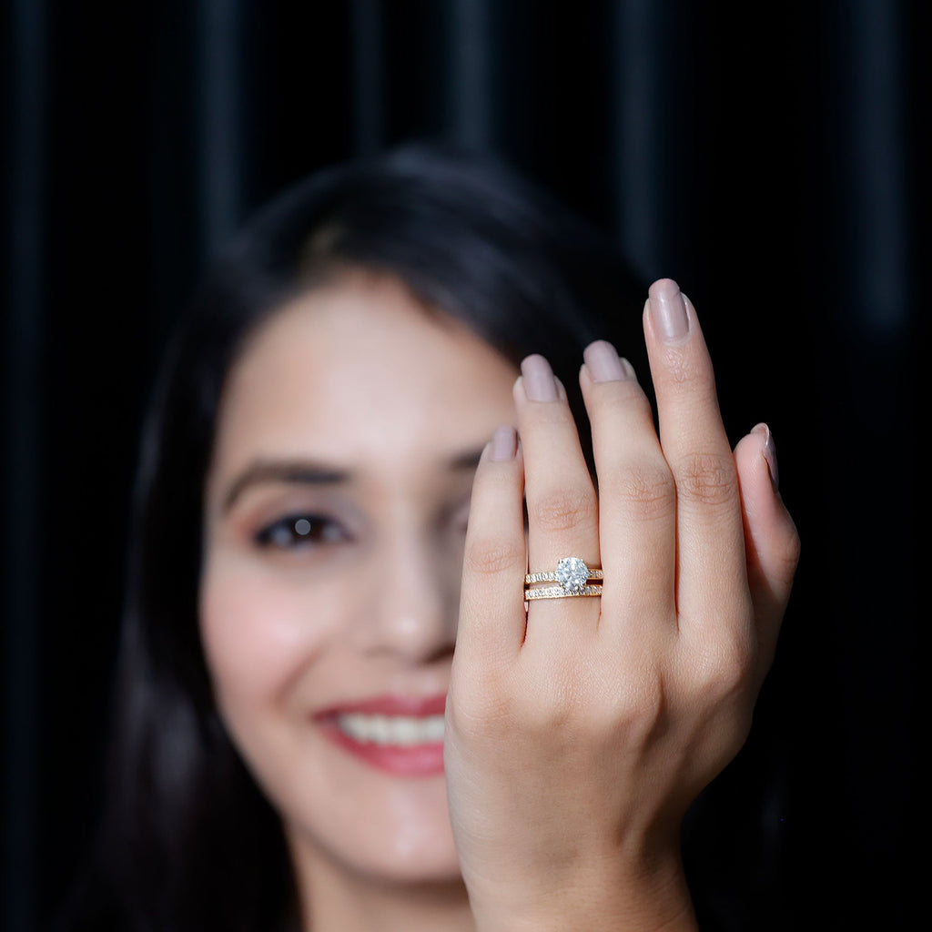 Lab Grown Diamond Wedding and Engagement Ring Set