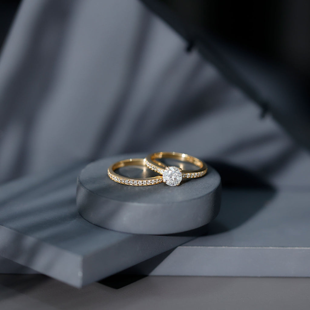 Lab Grown Diamond Wedding and Engagement Ring Set