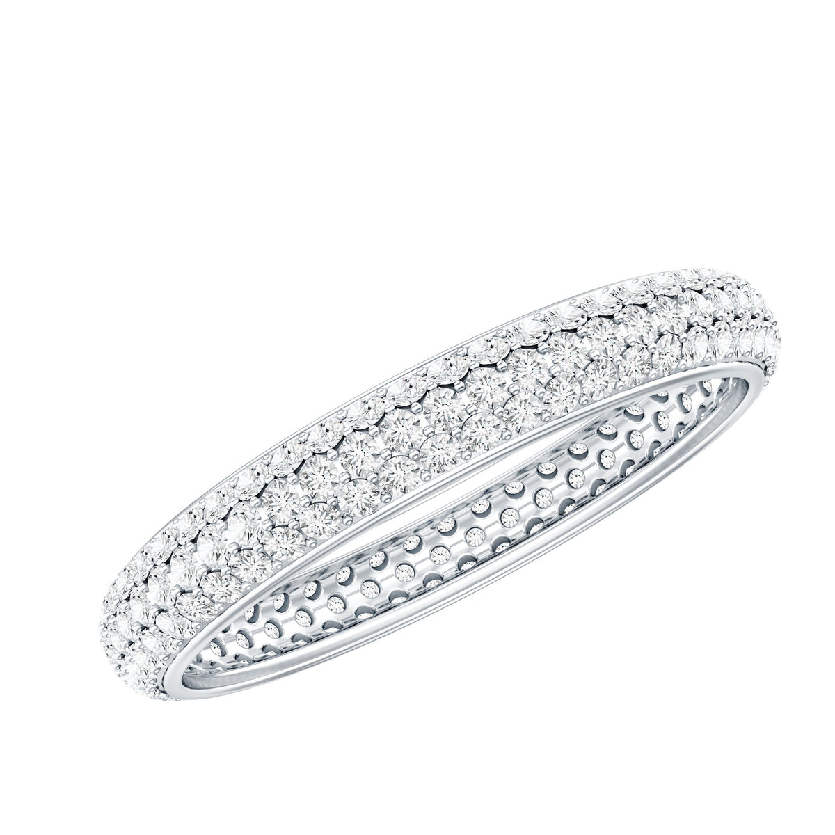 Round Cut Lab Grown Diamond Eternity Wedding Band