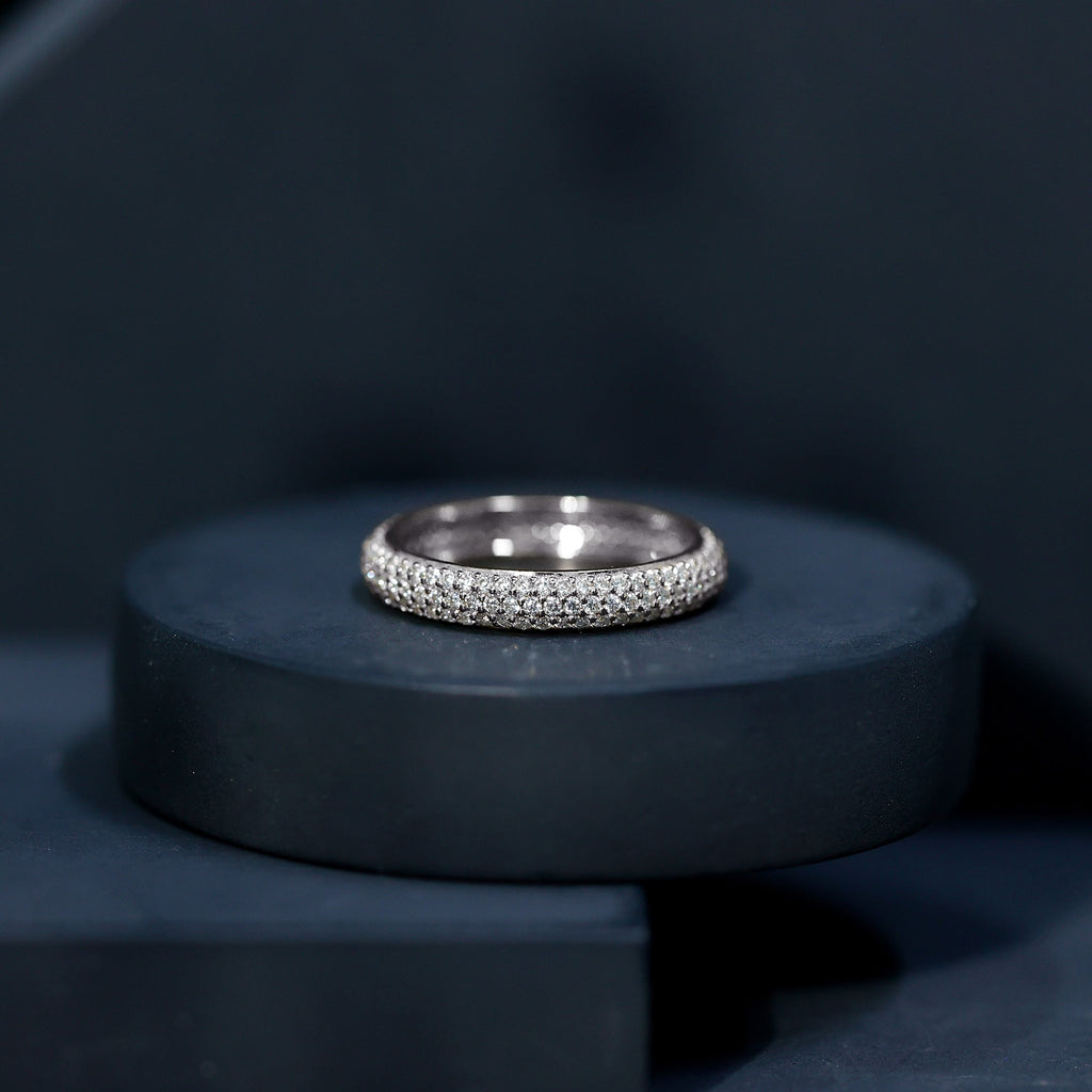 Round Cut Lab Grown Diamond Eternity Wedding Band