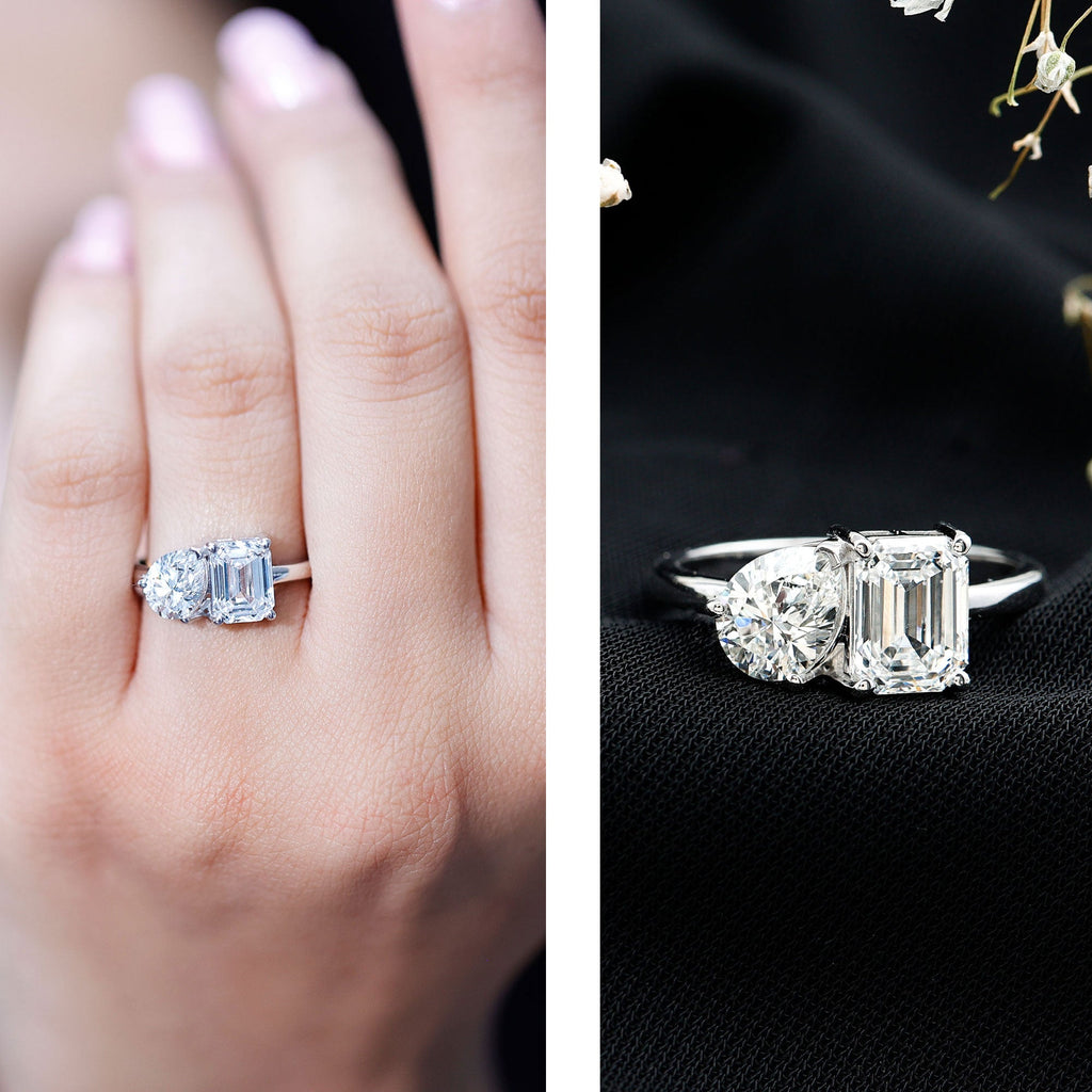 Lab Created Diamond Moi Et Toi Engagement Ring for Women