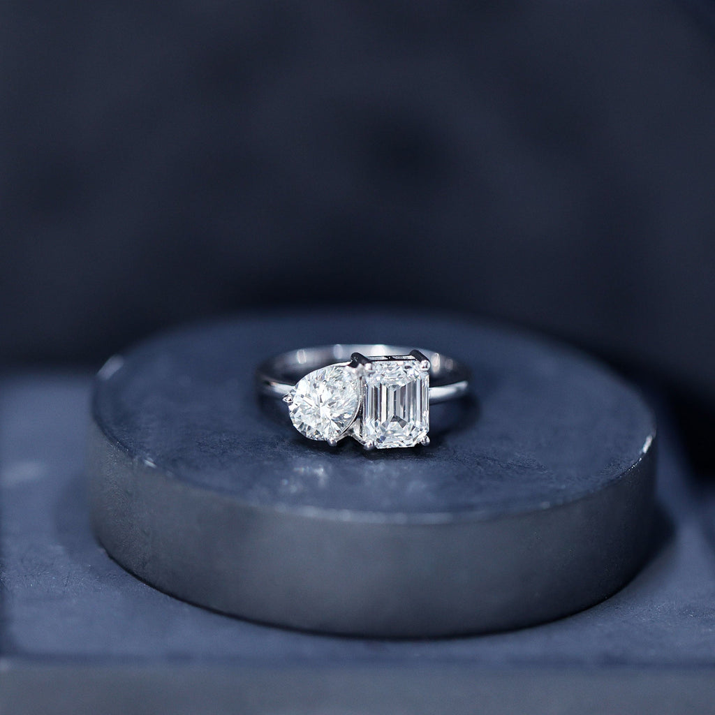 Lab Created Diamond Moi Et Toi Engagement Ring for Women