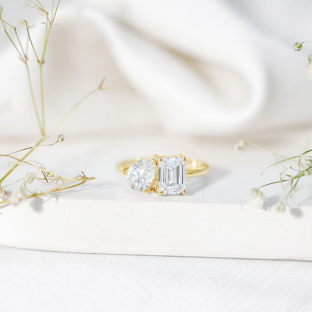 Lab Created Diamond Moi Et Toi Engagement Ring for Women