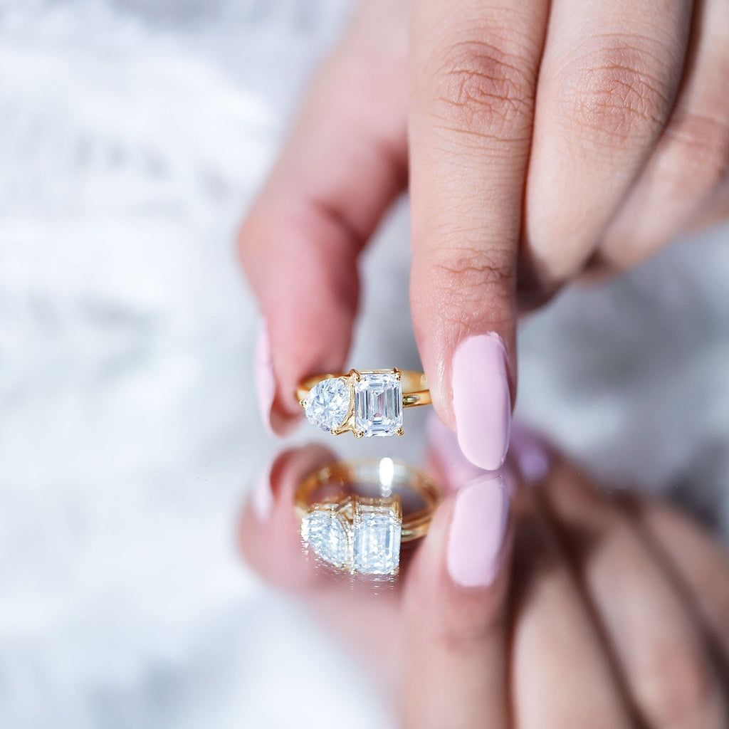 Lab Created Diamond Moi Et Toi Engagement Ring for Women