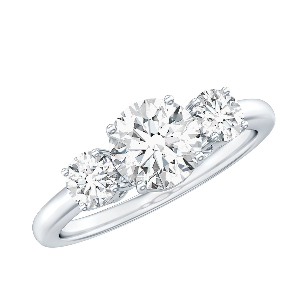 Certified Lab Grown Diamond Three Stone Engagement Ring for Her