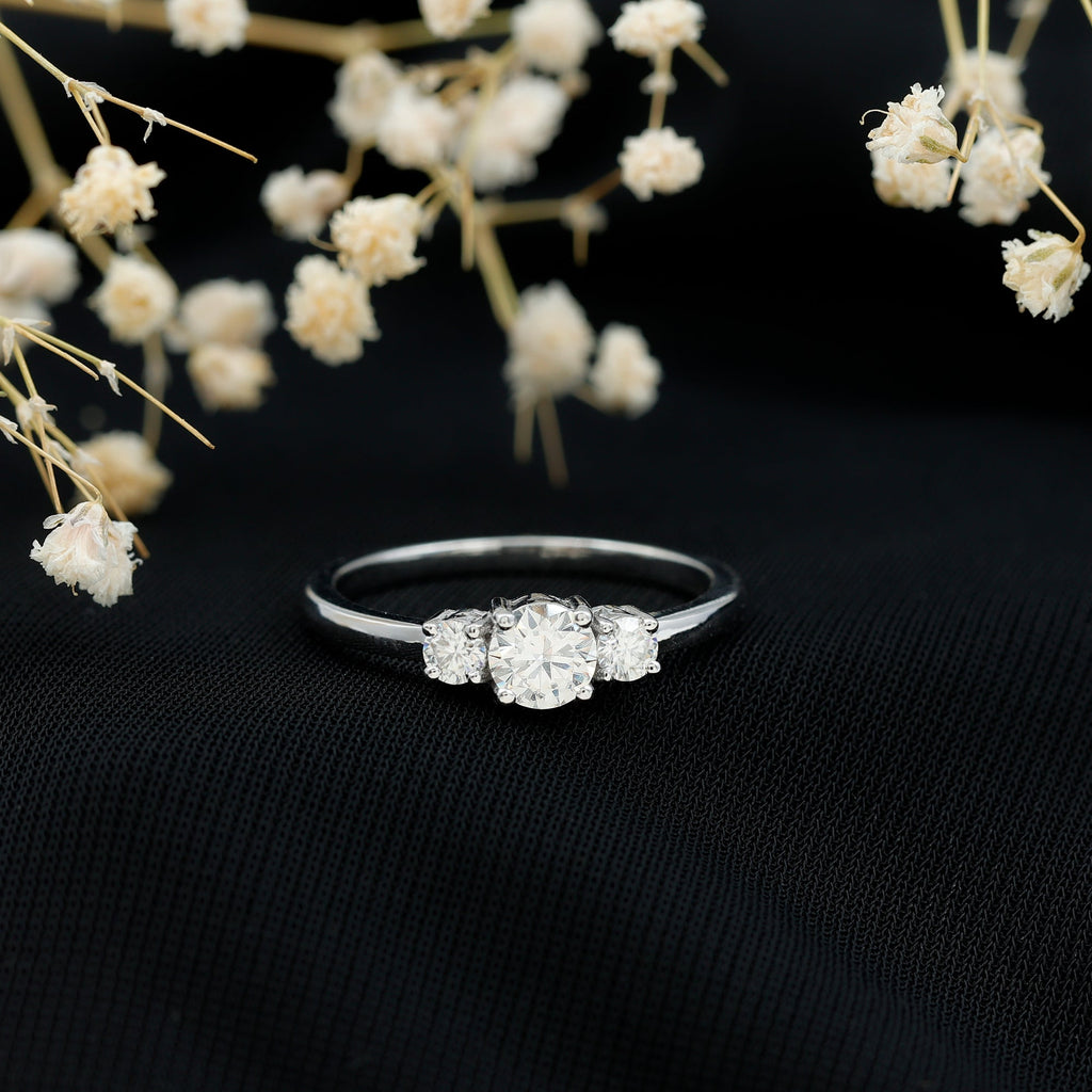 Certified Lab Grown Diamond Three Stone Engagement Ring for Her