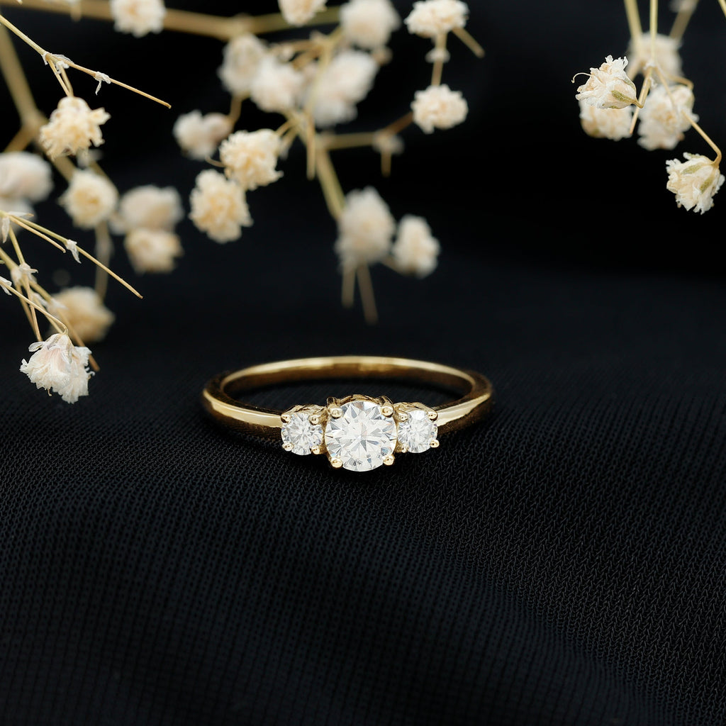 Certified Lab Grown Diamond Three Stone Engagement Ring for Her