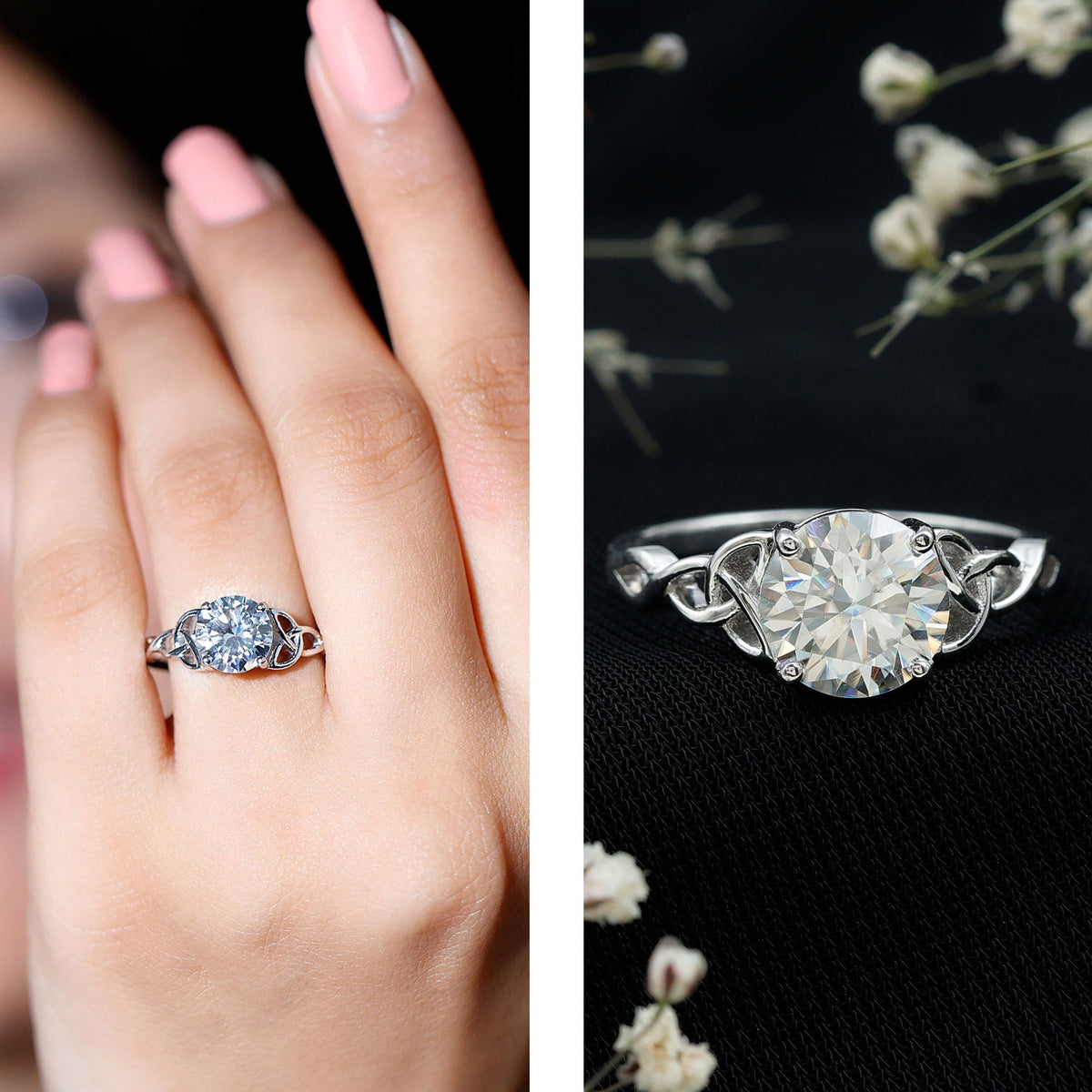 Lab Created 2 Carat Diamond Celtic Knot Engagement Ring