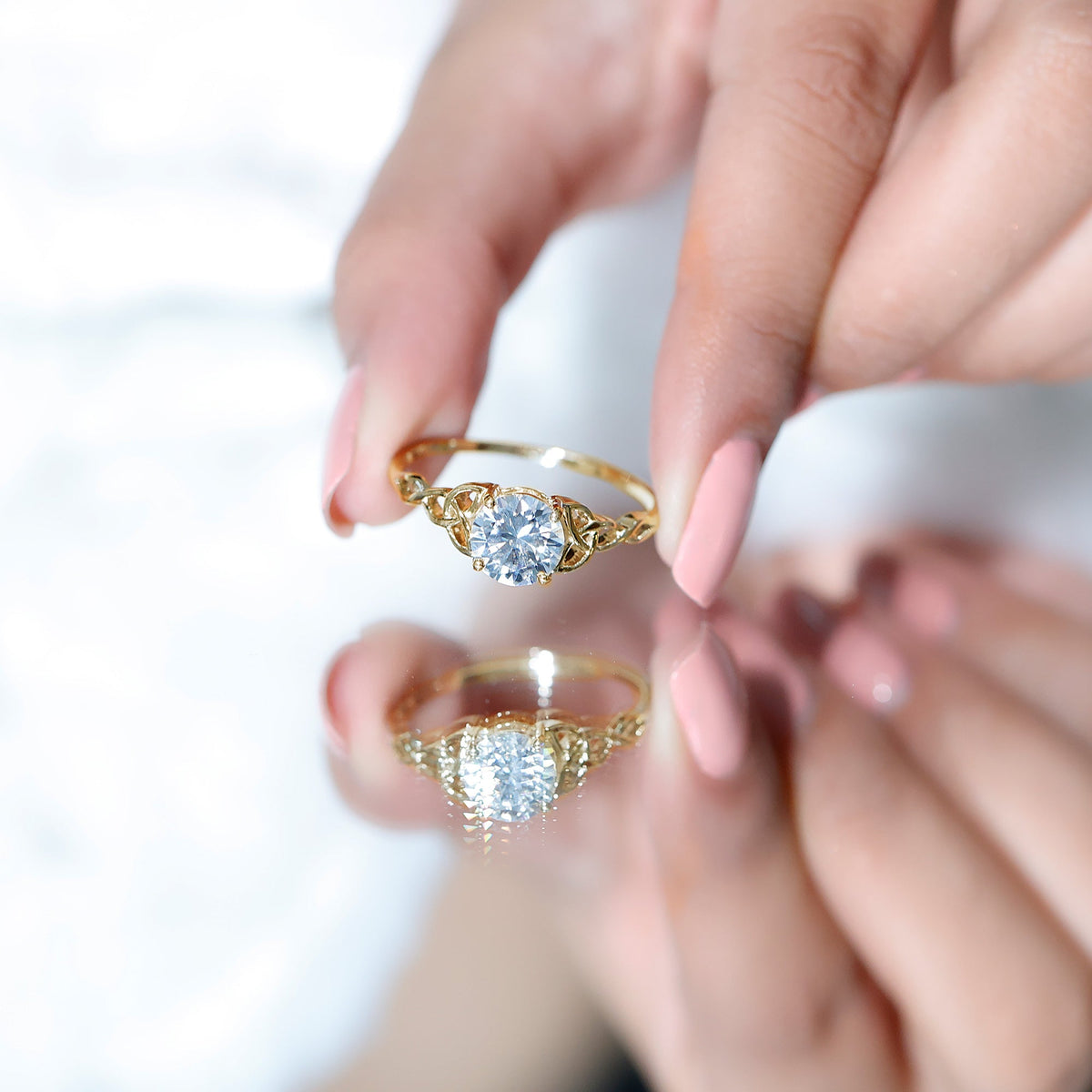 Lab Created 2 Carat Diamond Celtic Knot Engagement Ring