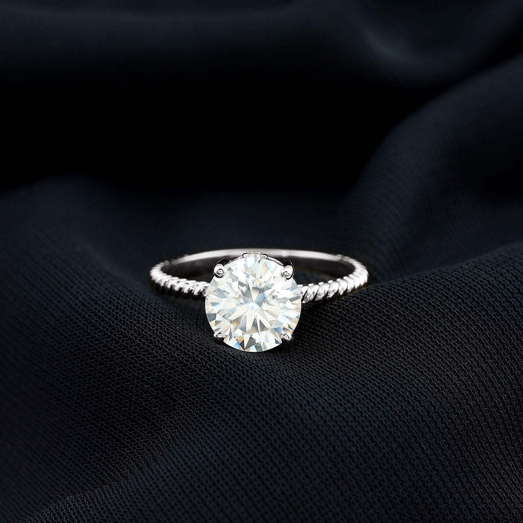 2 Carat Lab Grown Diamond Engagement Ring With Twisted Rope