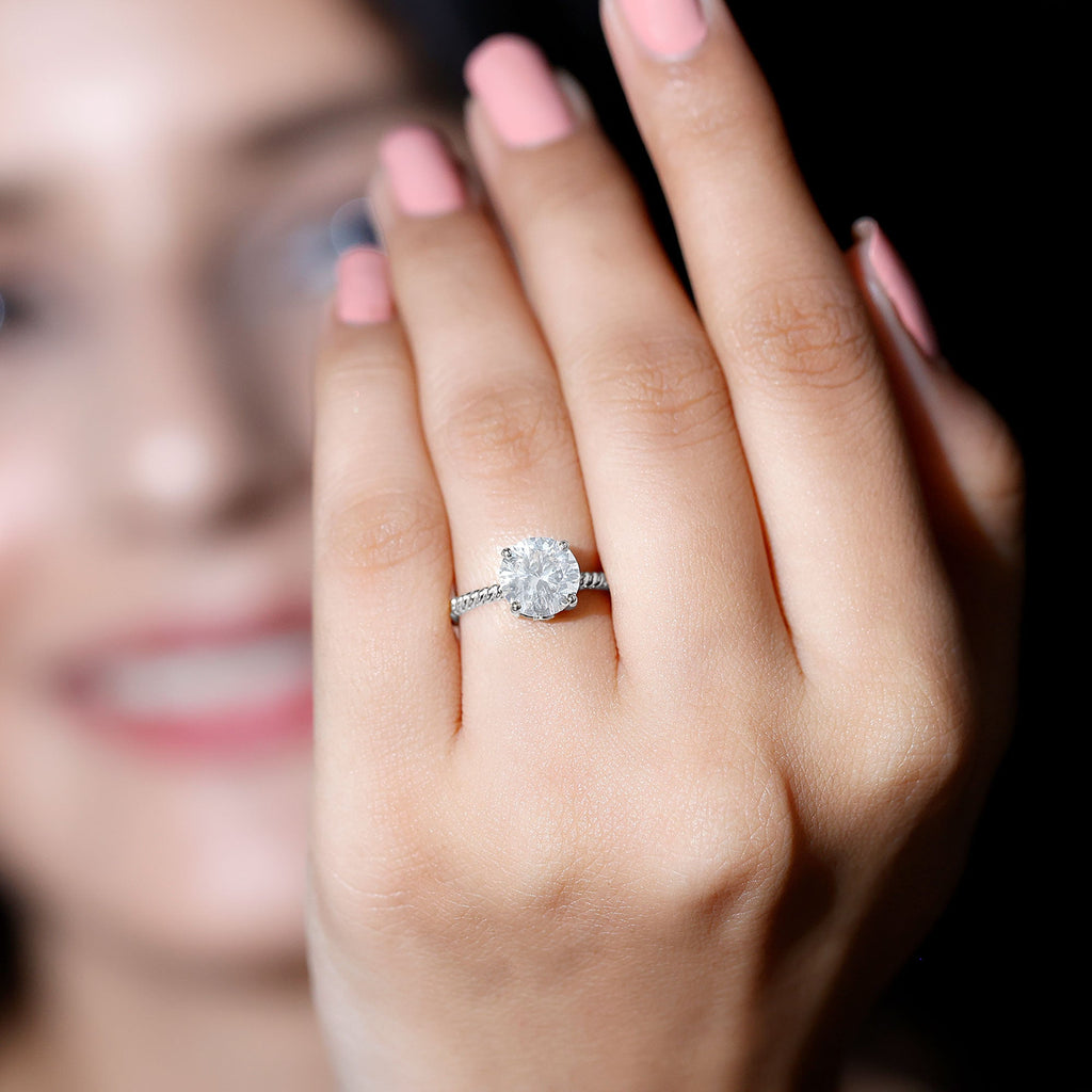 2 Carat Lab Grown Diamond Engagement Ring With Twisted Rope