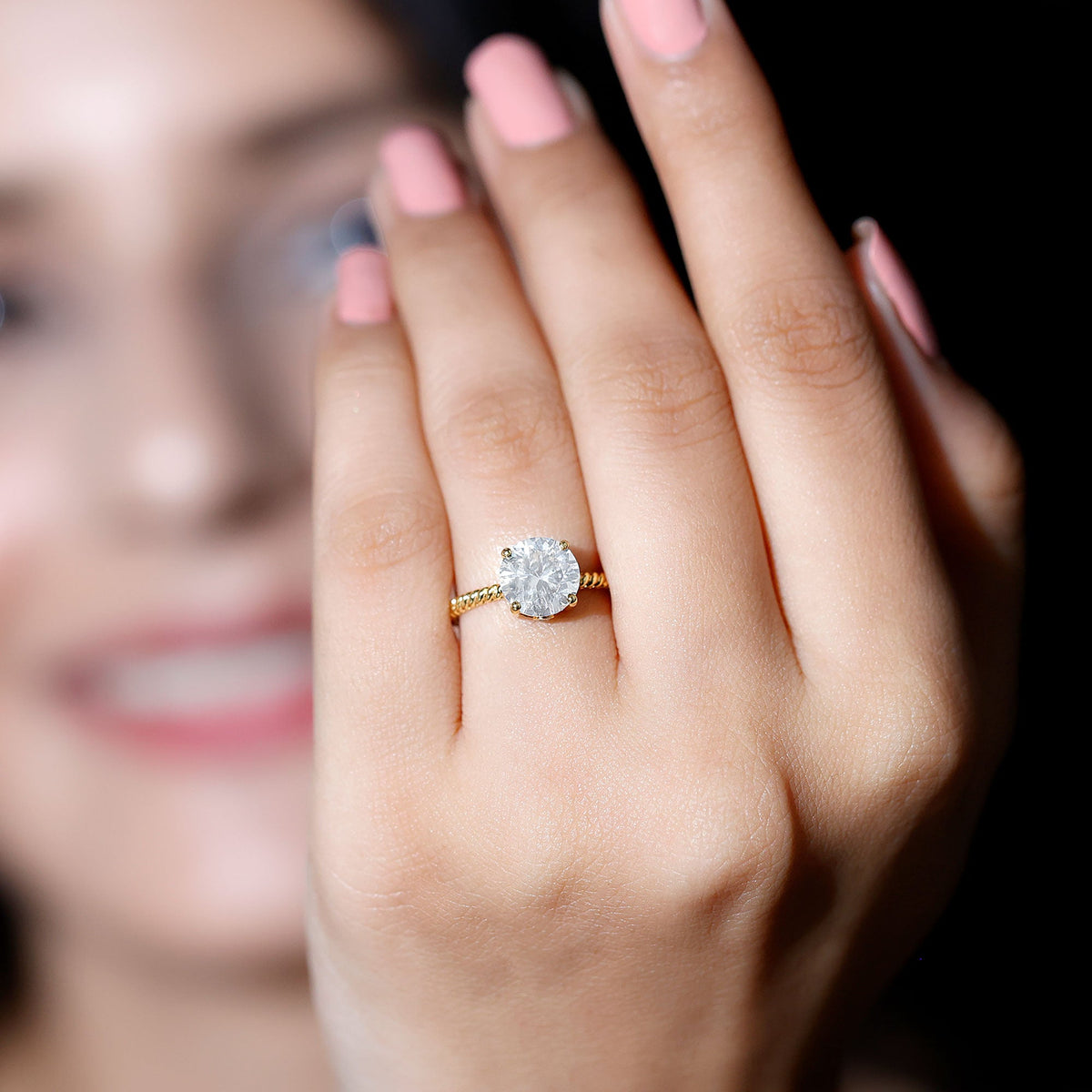 2 Carat Lab Grown Diamond Engagement Ring With Twisted Rope