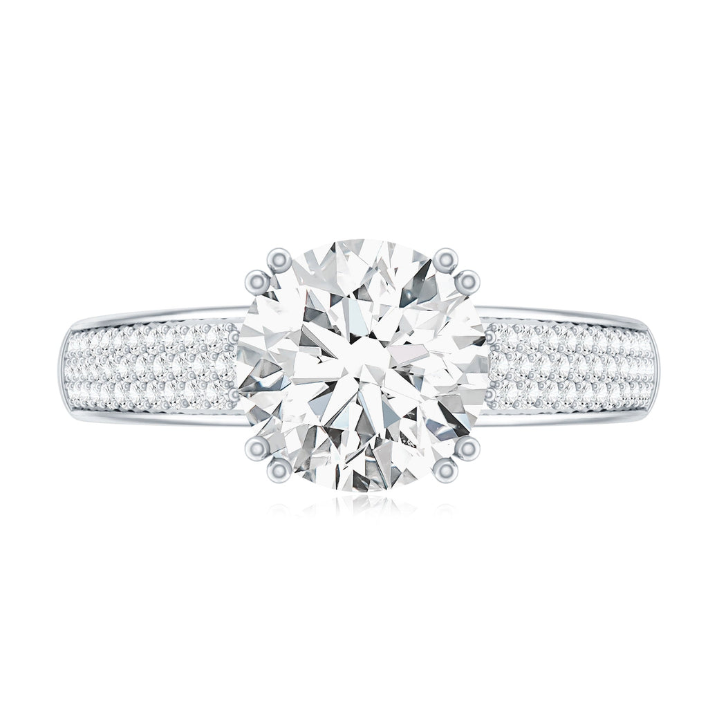 Lab Grown Diamond Engagement Ring With Double Prongs