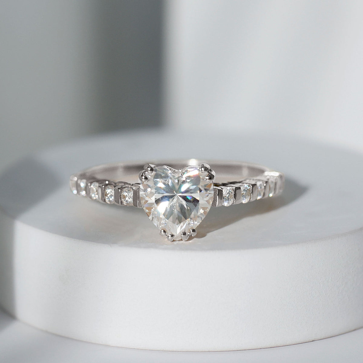 Certified 2 Carat Lab Grown Diamond Heart Engagement Ring for Her