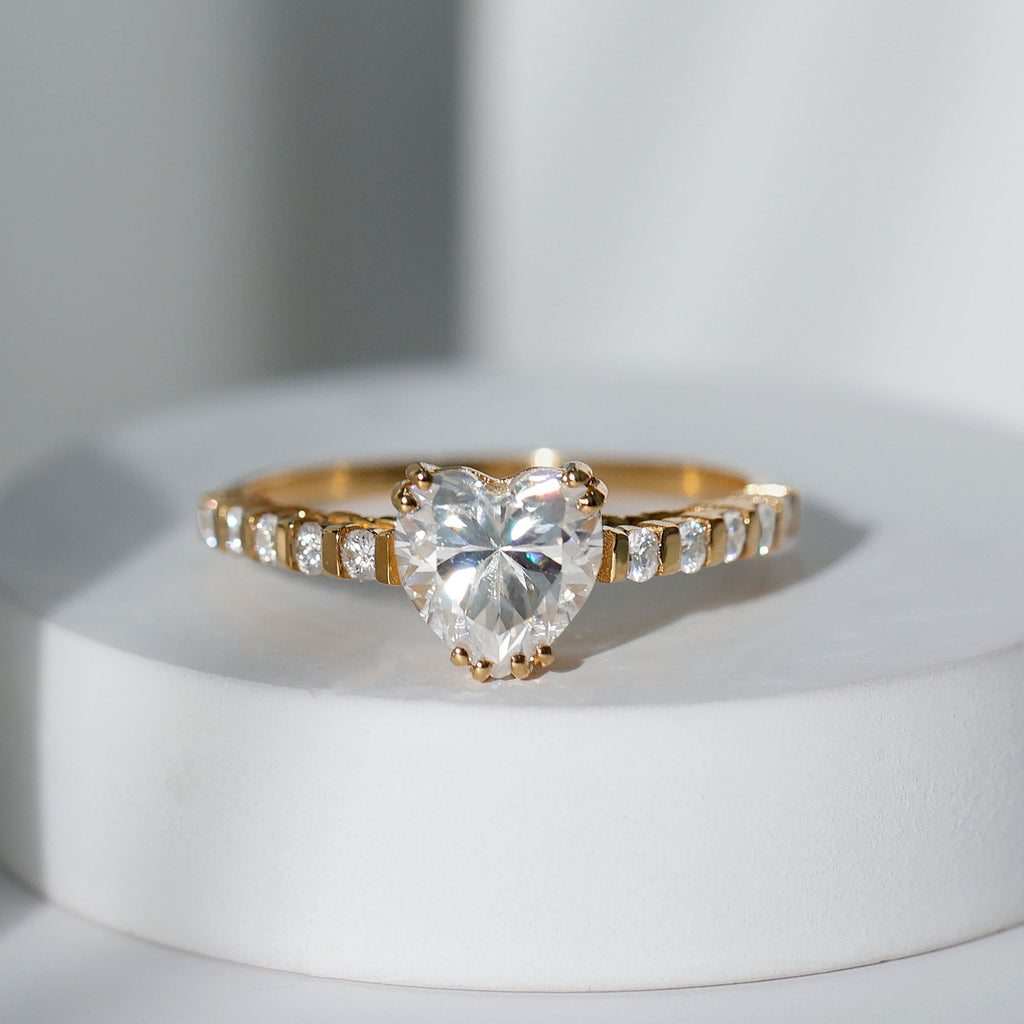 Certified 2 Carat Lab Grown Diamond Heart Engagement Ring for Her